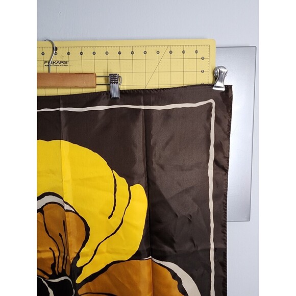 Vintage Retro Brown Yellow Totes Rain Scarf Water Repellent 27' x 27" - Picture 4 of 10